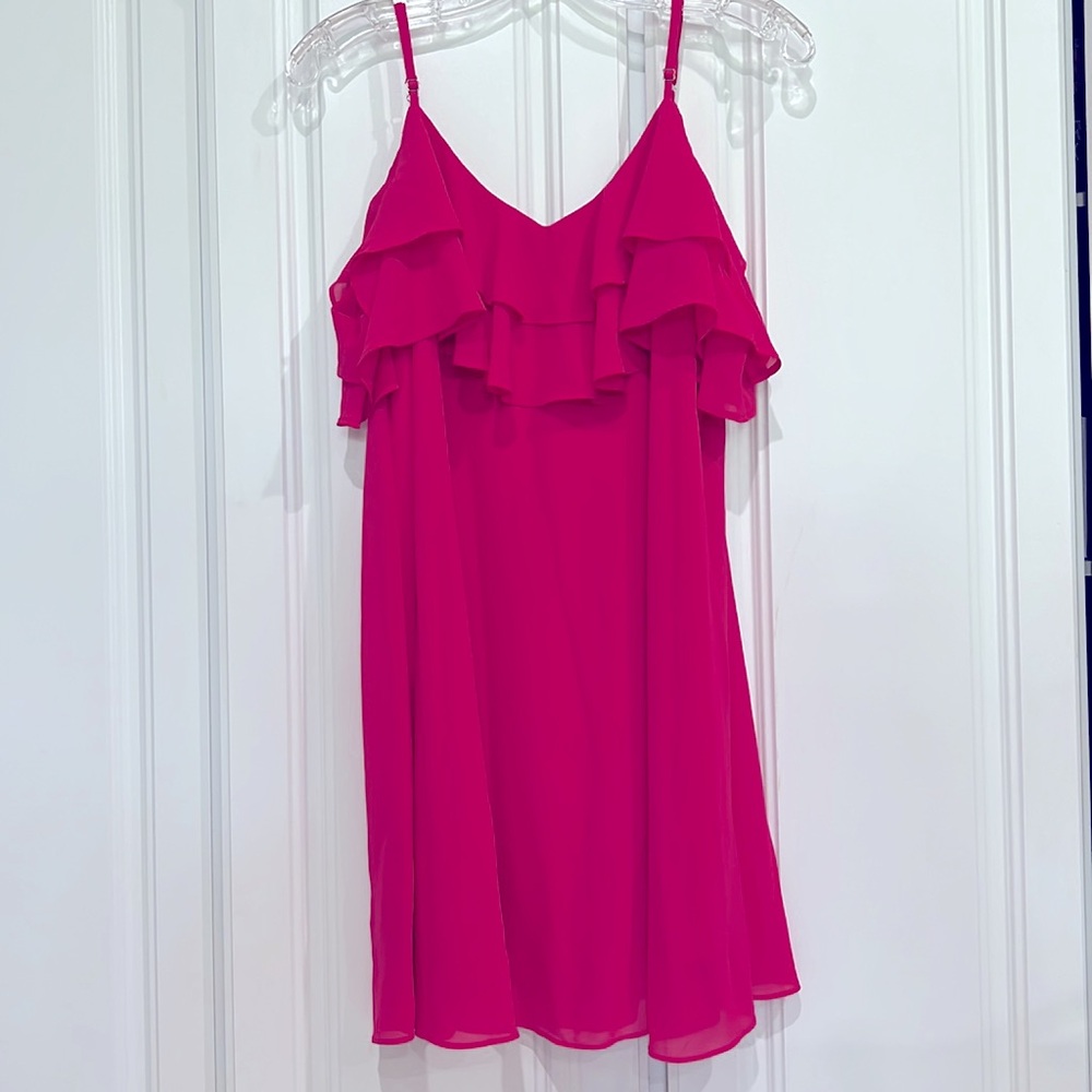 Hot Pink Cold Shoulder Dress